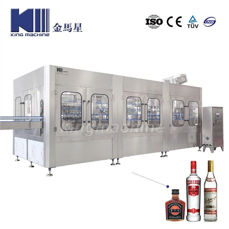Zhangjiagang Plně automatický skleněný láhev alkoholový nápoj Plnění uzávěru Stáčívací stroj